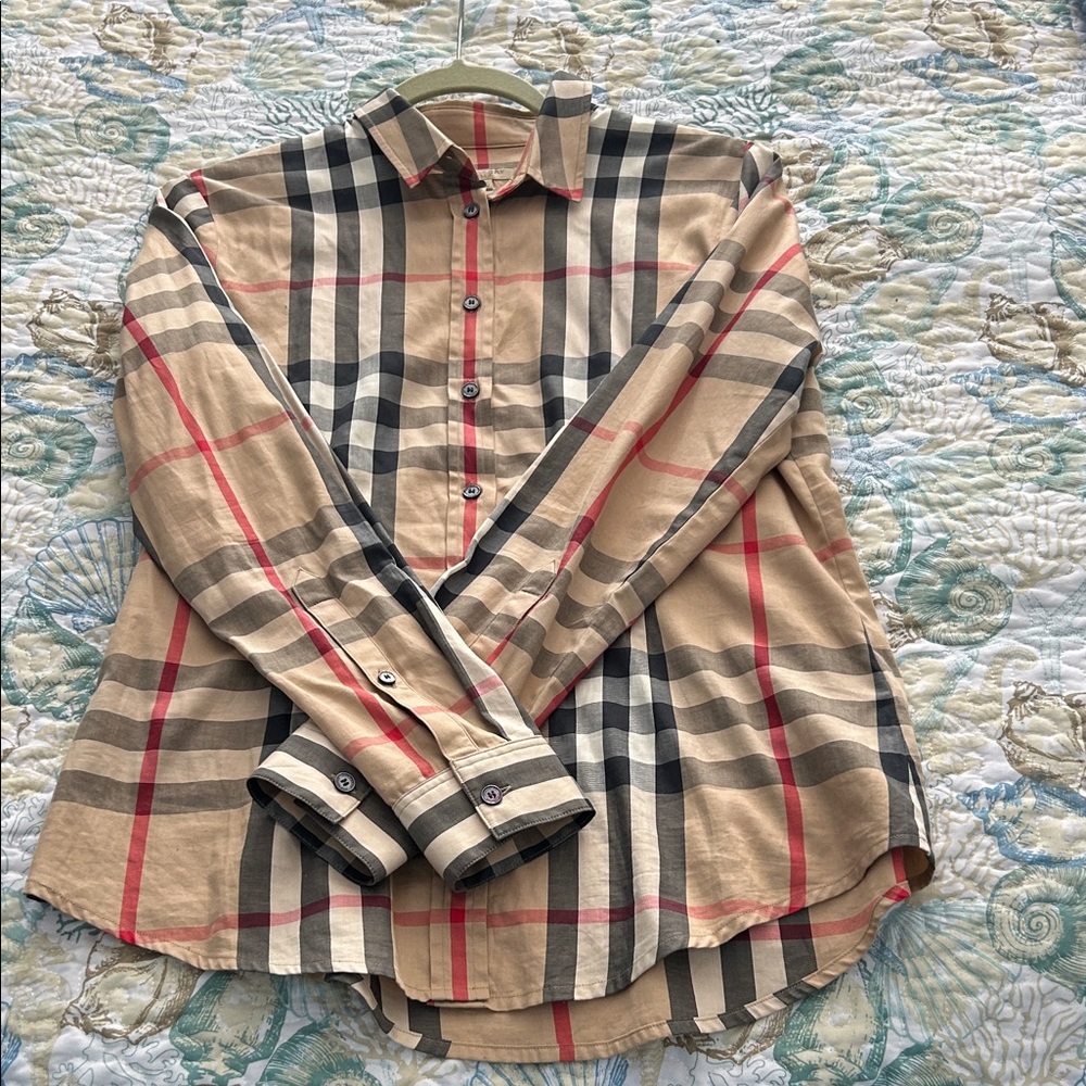 Burberry Beige and Red Plaid Shirt - Picture 5 of 5